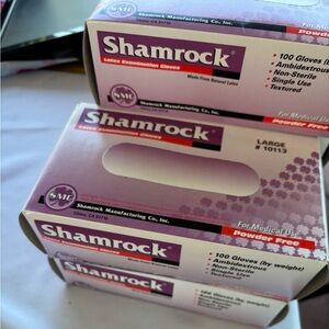 Shamrock Latex Examination Gloves - Large 2 boxes